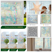 Rainbow Window Film prywatność ochrona UV witraż Vinyl do domu statyczne przylgnięcie samoprzylepne matowe dekoracyjne naklejki okienne 2